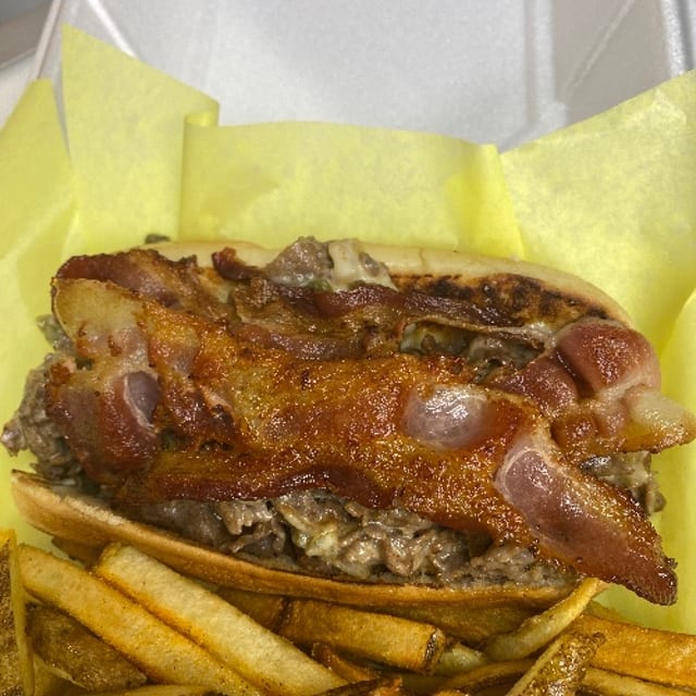 Beef Bacon Ranch Philly Cheesesteak.
