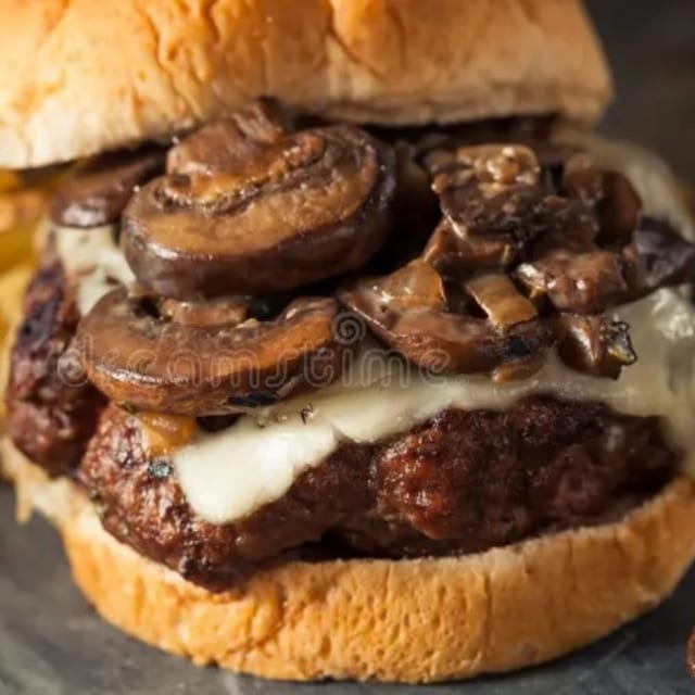 Swiss Mushroom Burger.